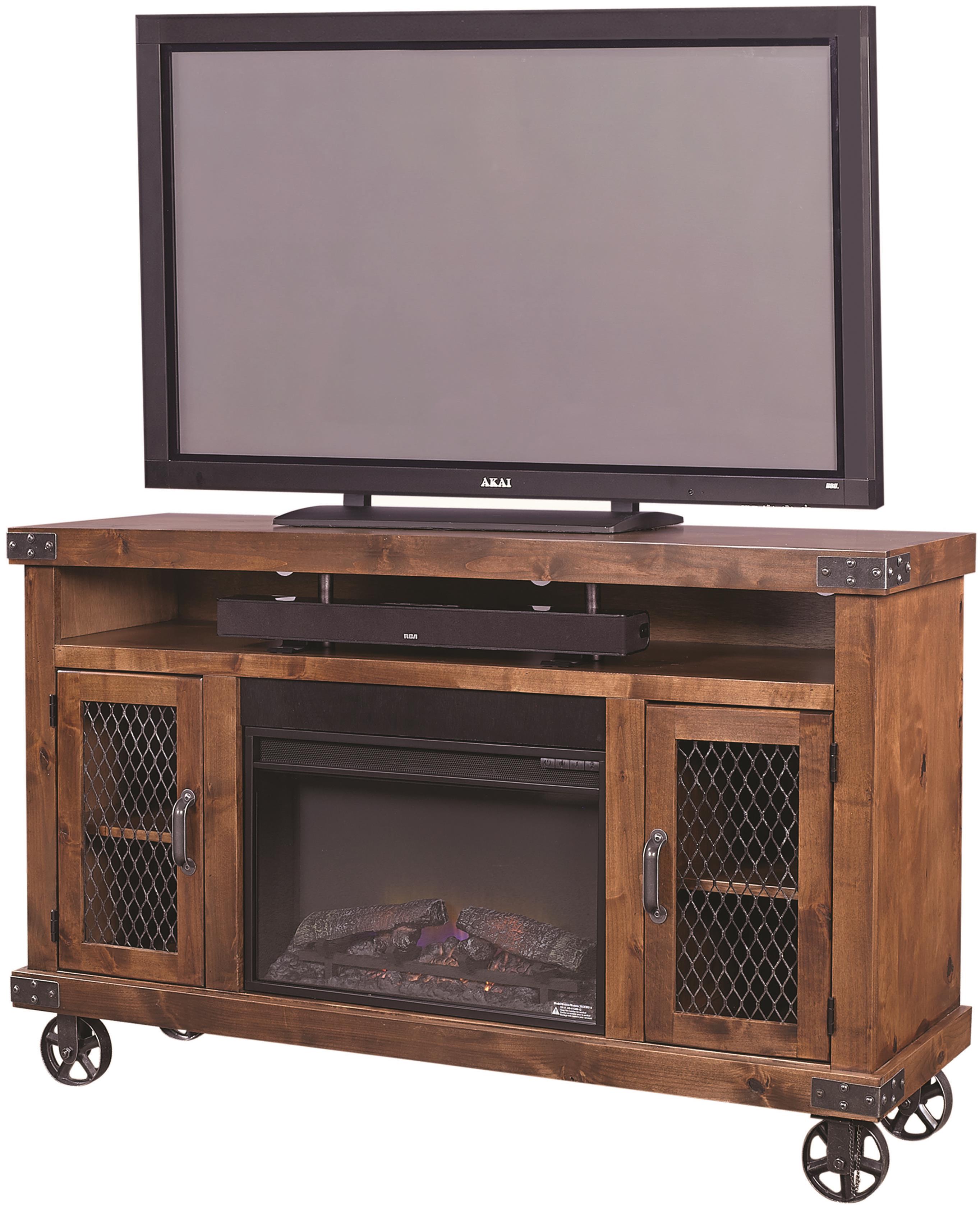 Aspenhome Industrial 62" Fireplace Console with Soundbar Area Walker